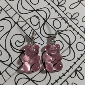 Pink "gummy bear" earrings